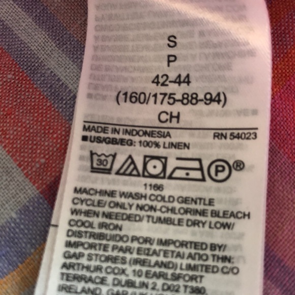 GAP Women's Long Sleeve Plaid Pastel 100%‎ Linen Button Down Sz S- EUC - Picture 6 of 8